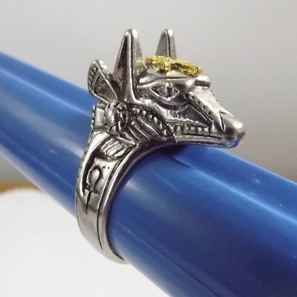 Anubis Stainless Steel Ring Vintage Egyptian Anubis Death God Egypt Mythology - Picture 8 of 10